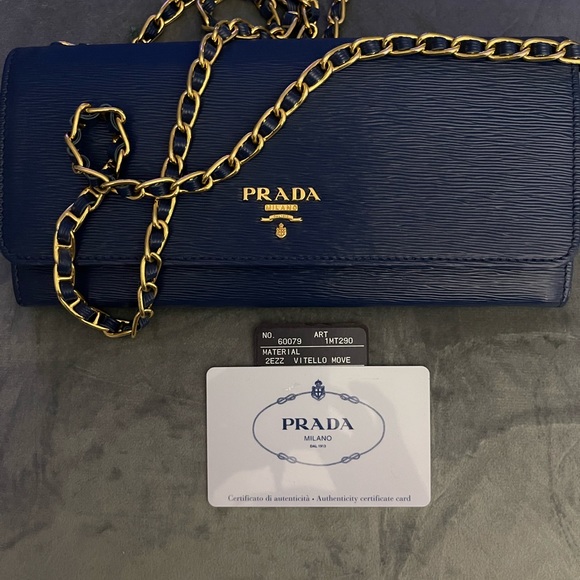 Slate Vitello leather Prada move wallet - Picture 12 of 13